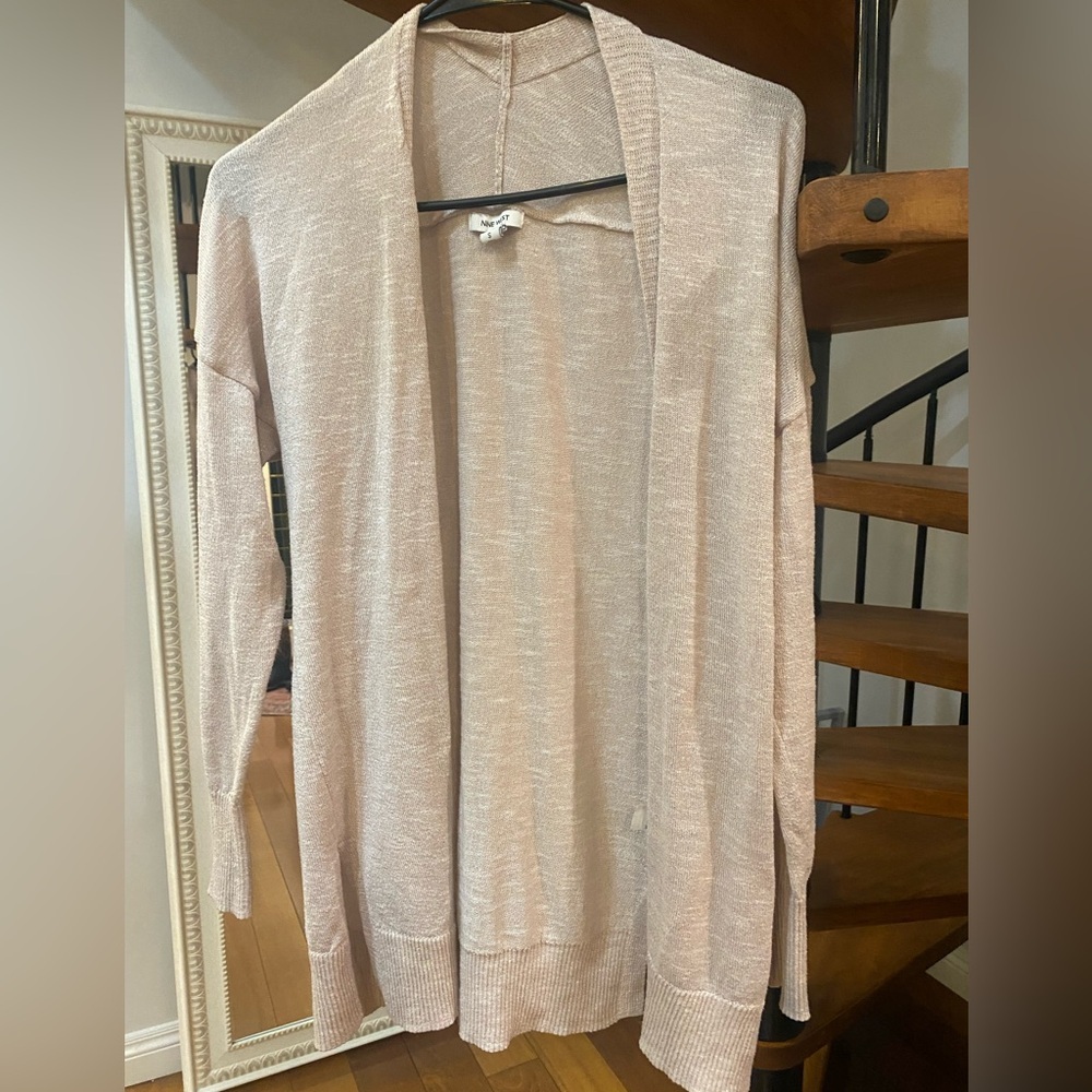 Nine West Light Beige Open Front Cardigan